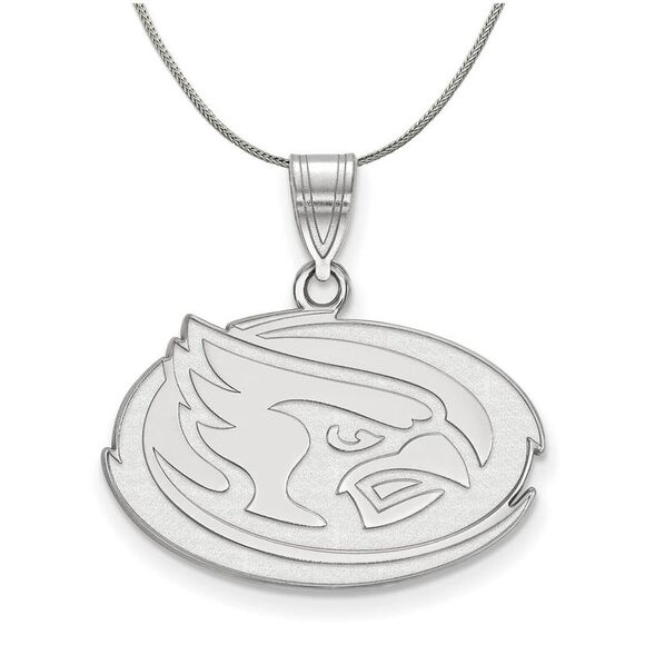 Sterling Silver Iowa State Medium Pendant Necklace - 24 Inch - Picture 1 of 8